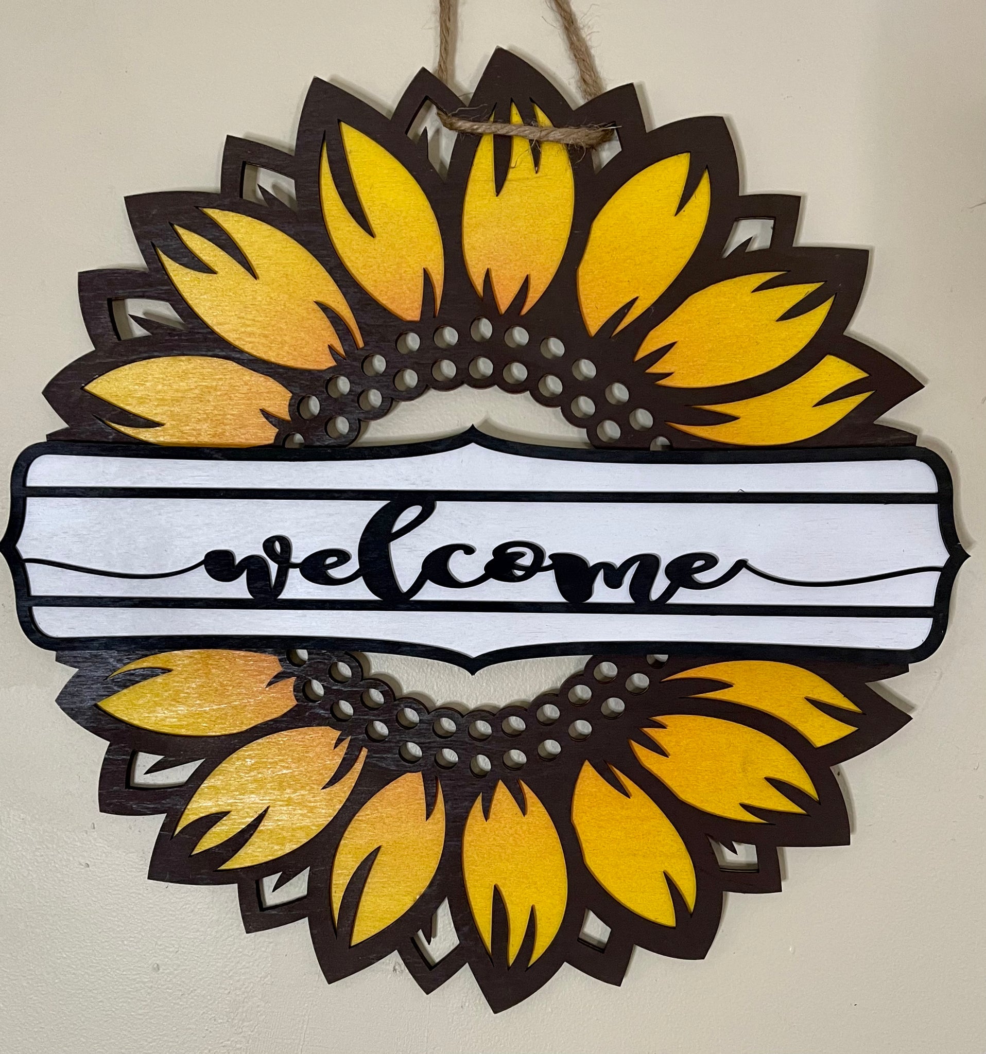 Sunflower welcome sign