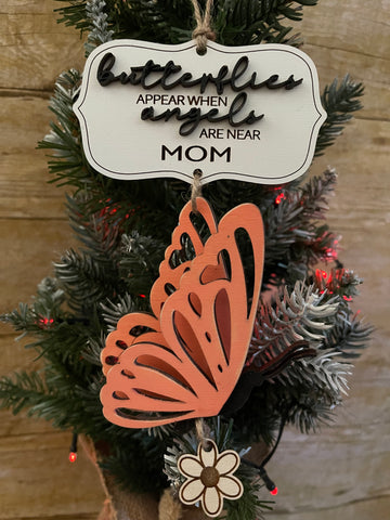 Butterfly personalized memorial ornament