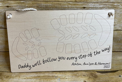 Father’s Day footstep hanging plaque