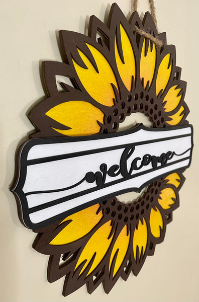 Sunflower welcome sign